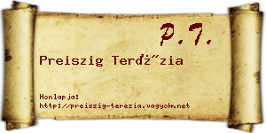 Preiszig Terézia névjegykártya
